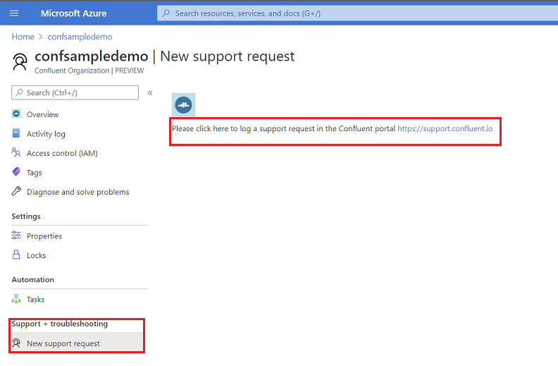 Create a support request from instance.