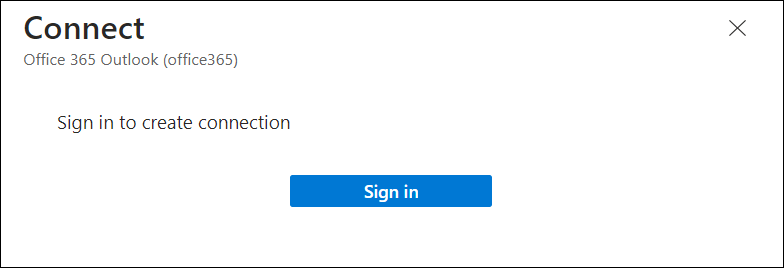 Screenshot that shows the selection, Sign in.