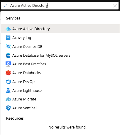 A screenshot of the search results for "Microsoft Entra ID" in the Azure portal. The search result under "Services" is highlighted.