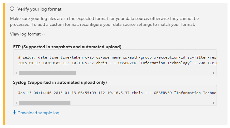 Verify your log format.