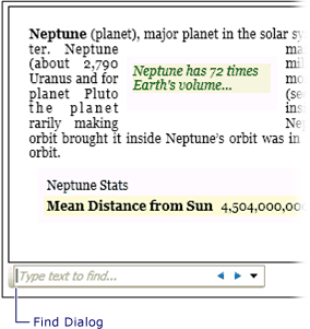 Screenshot: Find Dialog of FlowDocumentPageViewer Screenshot: Find Dialog of FlowDocumentPageViewer
