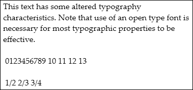 Screenshot: Text with altered typography Screenshot: Text with altered typography