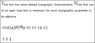 Screenshot: Text with altered typography Screenshot: Text with altered typography
