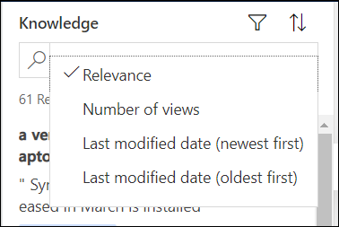 Sort knowledge article