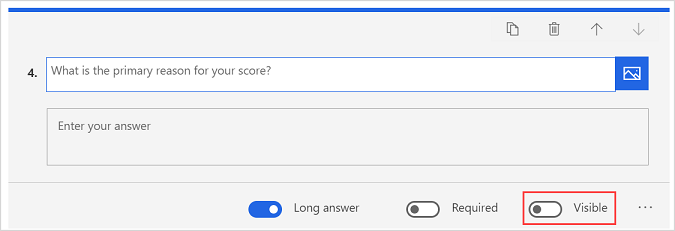 Set visibility of a question.