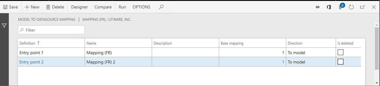 ER model to data source mapping page.