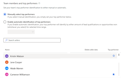 Select top performers manually Select top performers manually