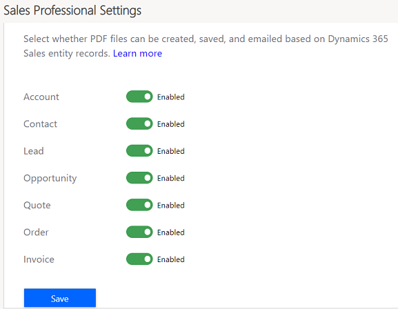 PDF generation settings page to enable PDF generation PDF generation settings page to enable PDF generation.