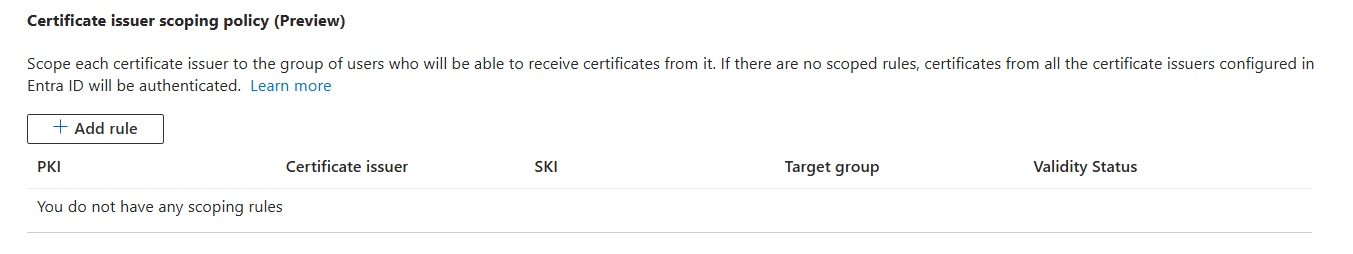 Screenshot that shows CA scoping policy.