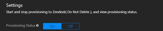 Screenshot of Zendesk Provisioning Status
