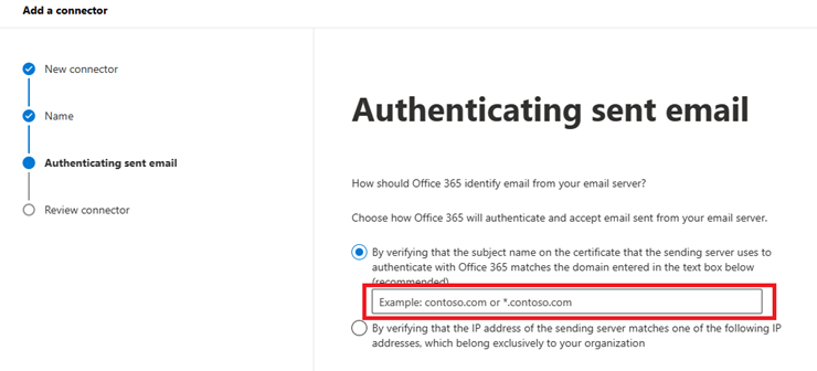 Screenshot that shows the Authenticating sent email page.