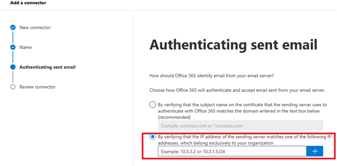 Screenshot that shows the Authenticating sent email page from which you can choose options.