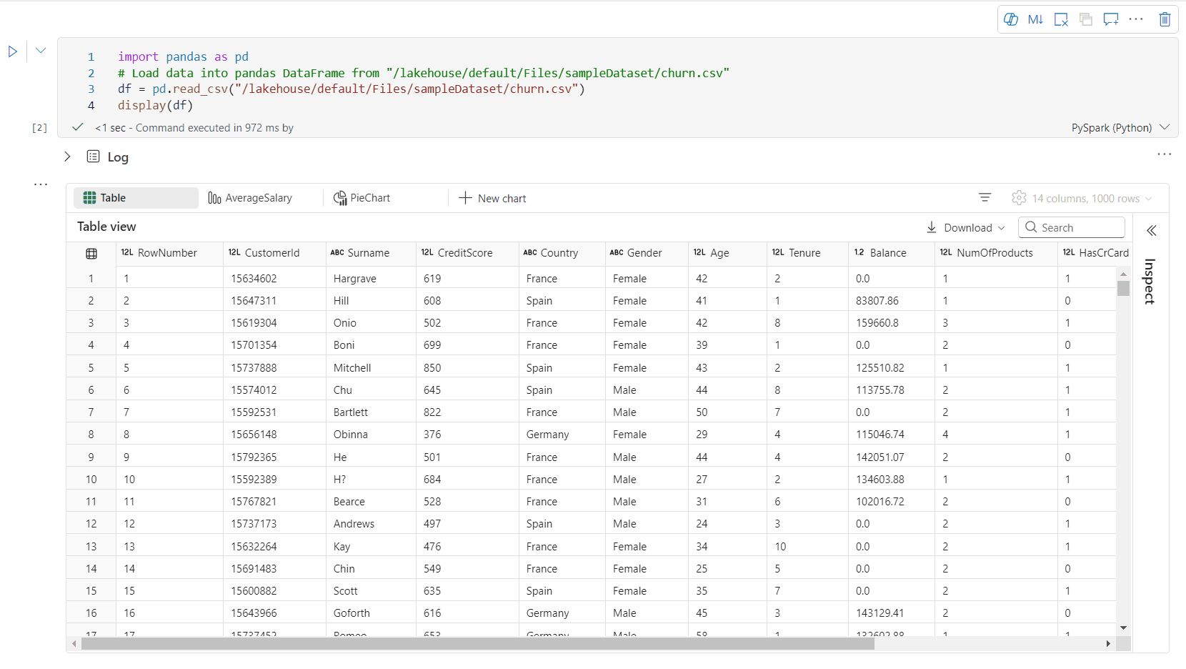 Animated GIF of suggested charts.