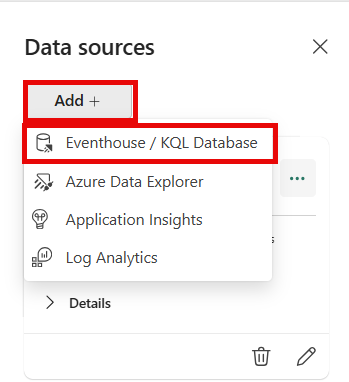 Screenshot of the Add data option.