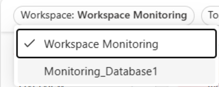 Screenshot of the workspace parameter in the Real-Time dashboard.