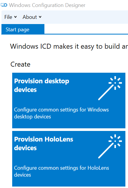 Selecting provision HoloLens.