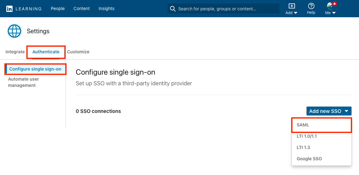 add new sso saml