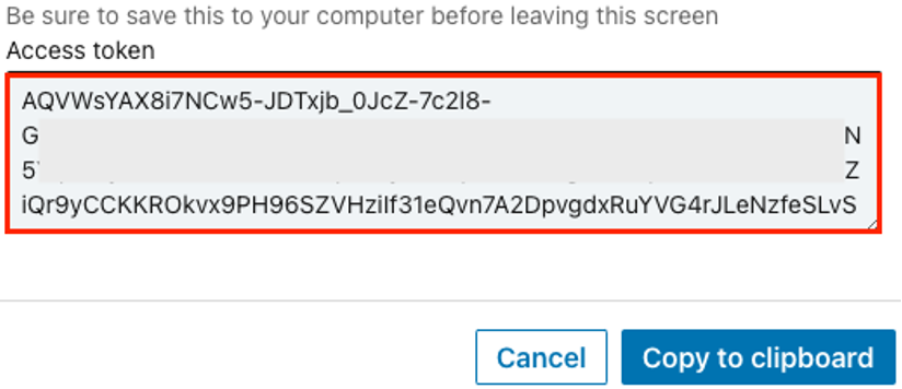 Copy access token
