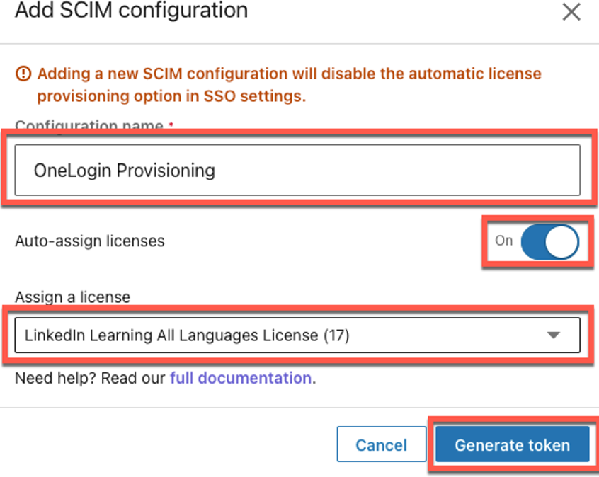 Generate SCIM token