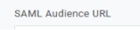 SAML Audience URL