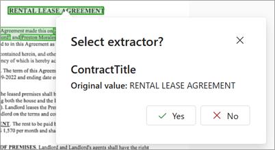 Screenshot of the Select extractor box on the extractor details page.