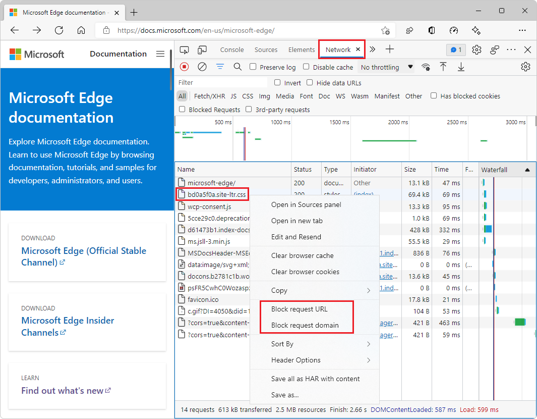 Network Request Blocking Tool Microsoft Edge Development Microsoft