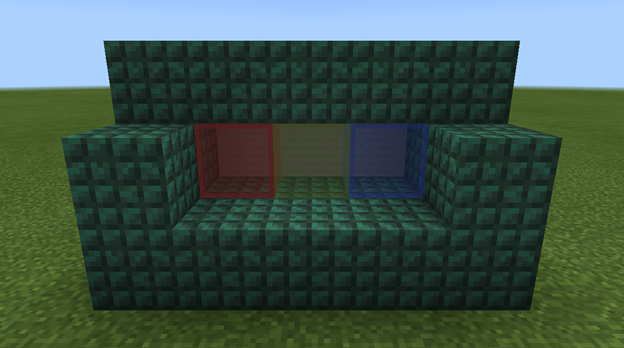 Monument with 3 empty slots for blocks