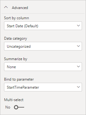 Screenshot that shows binding the parameter to the field.