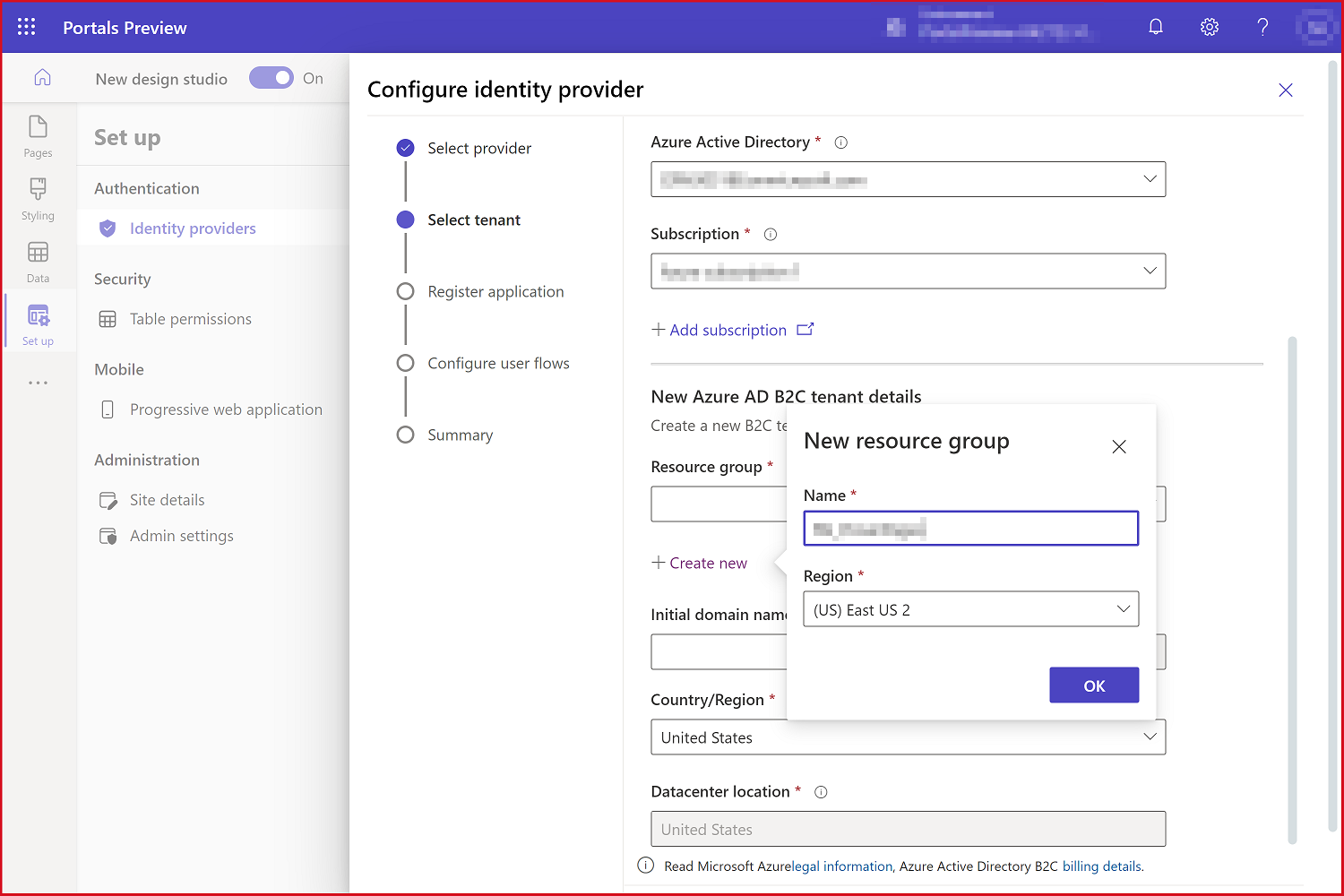 Enter details to configure identity provider.