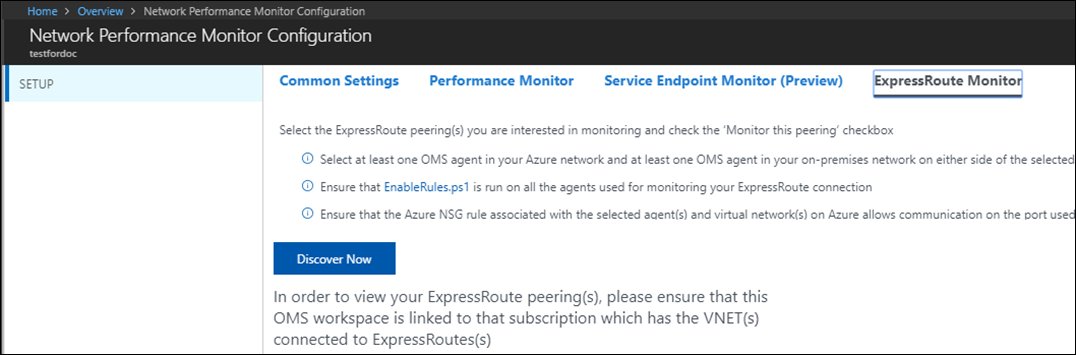 ExpressRoute Monitor configuration