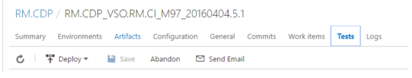 Screenshot of release summary tab.