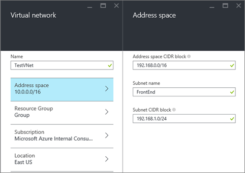 Address space pane