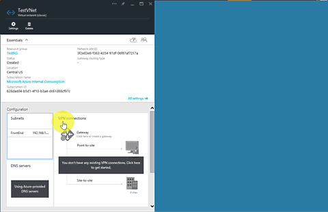 Create VNet in Azure portal