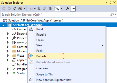 Screenshot showing Publish options.