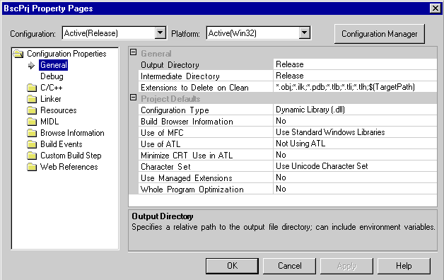 vsProjectCfg Visual Studio Project Configuration
