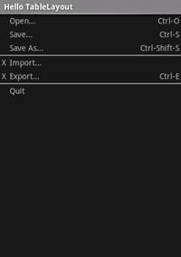 Example Table Layout