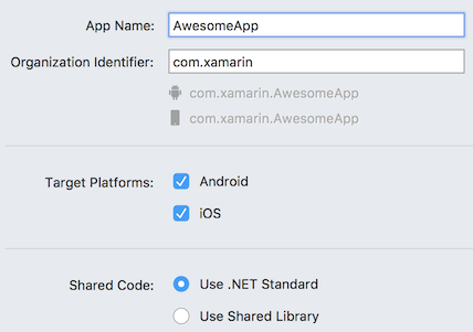 Android and iOS, with .NET Standard