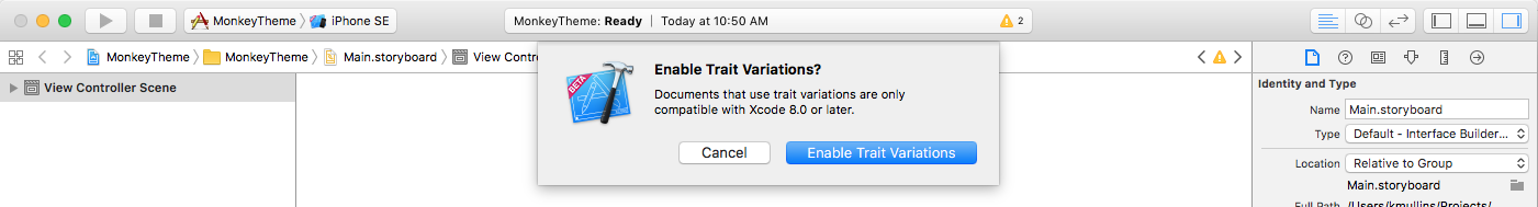 The use Trait Variations alert