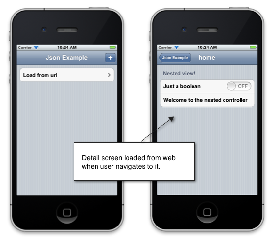 The file will be retrieved and parsed by MT.D when the user navigates to the second view