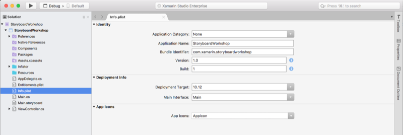 Editing the Info.plist file Editing the Info.plist file