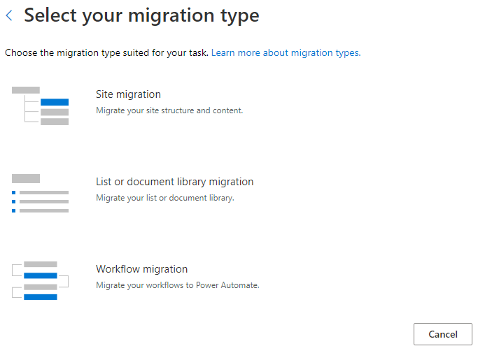 Select workflow migration.