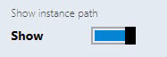 Screenshot showing the Show instance path.
