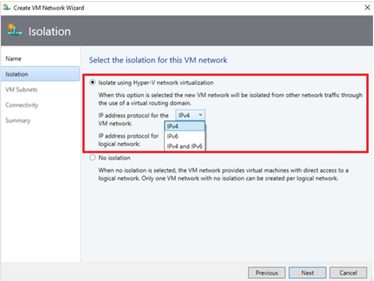 Screenshot of Enable dual stack.