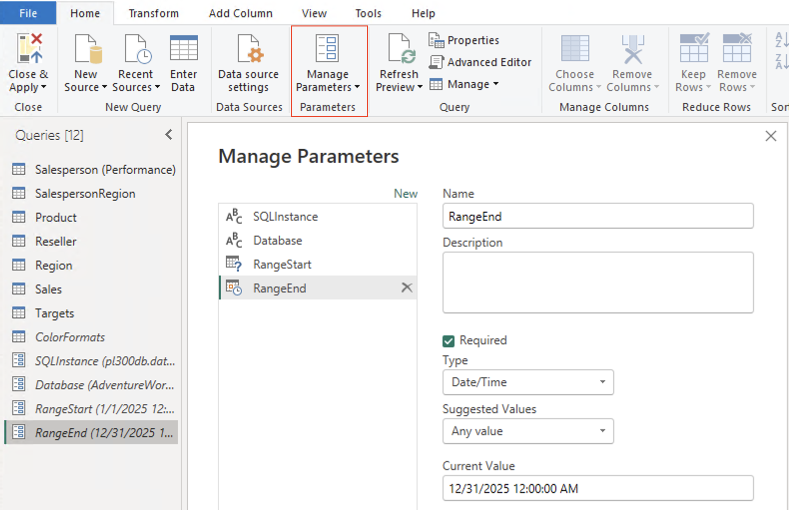 Add filter parameters