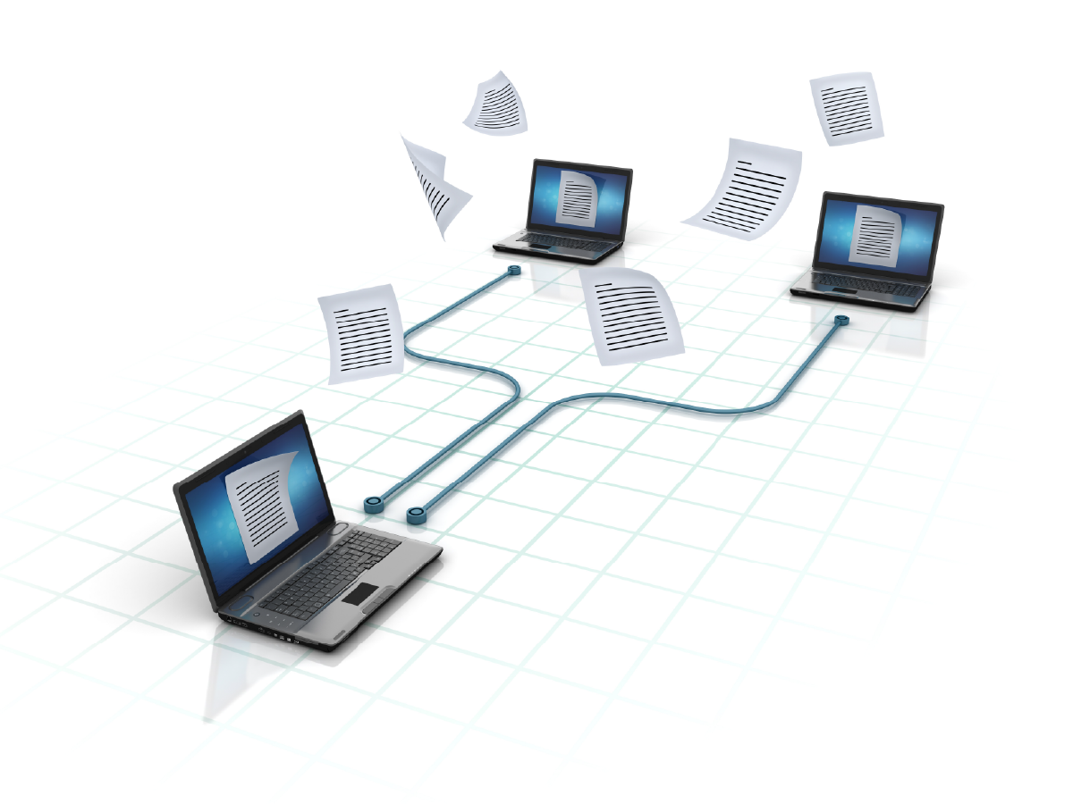 Diagram showing hierarchy of computers to portray a network and subnets.