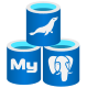 Azure Database for MySQL and PostgreSQL logos.