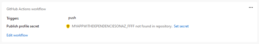 GitHub secret missing