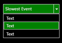 Default drop-down/combo box list appearance in the High Contrast theme Default drop-down/combo box list appearance in the High Contrast theme