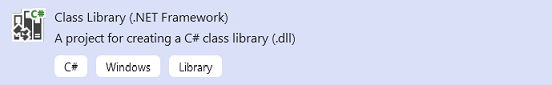 Screenshot of NetFramework Class Library project in Visual Studio.