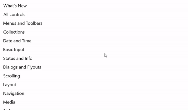 example of semantic zoom used in the WinUI 3 Gallery